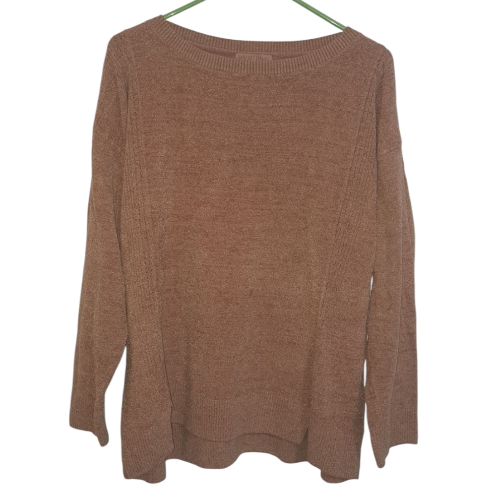 Barefoot Dreams Size Large CozyChic Ultra Lite Dockside Pullover Amber Glow